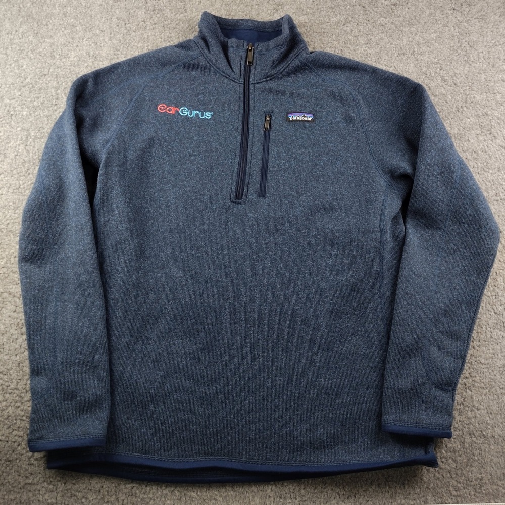 Patagonia Better Sweater 1/4 Zip Pullover Jacket Mens Large Blue Car Gurus Logo